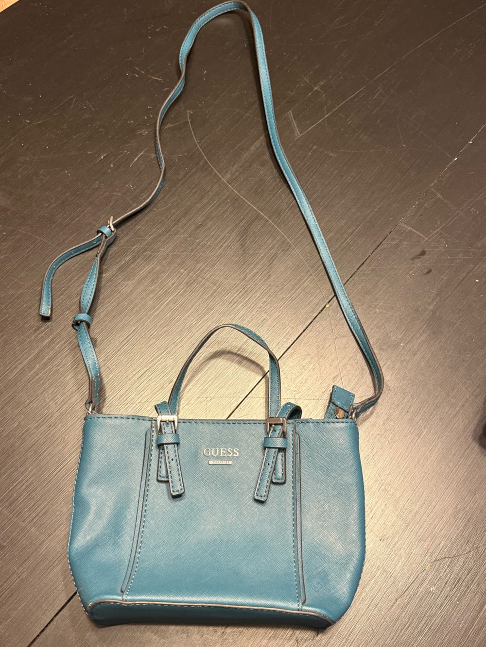 GUESS Teal Crossbody Mini Satchel